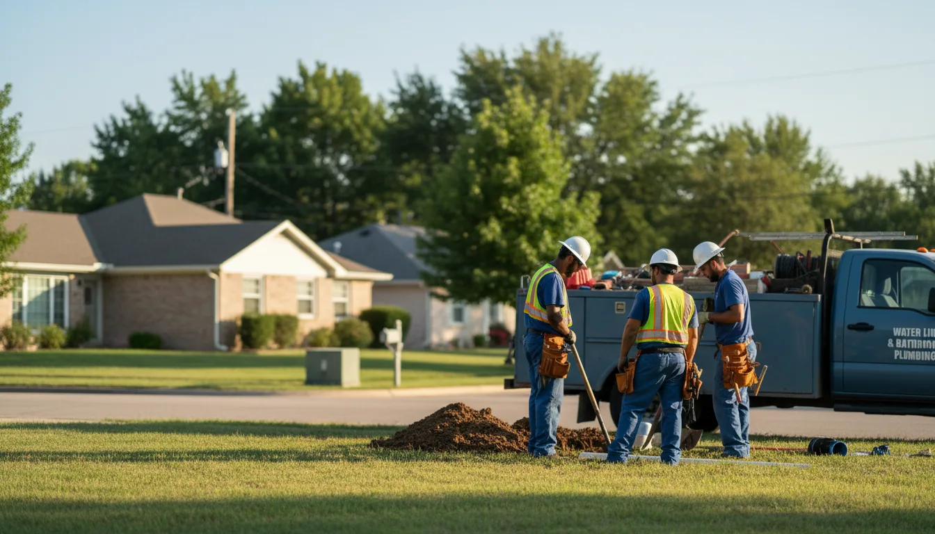 Residential water line and bathroom plumbing service in Chandler, TX